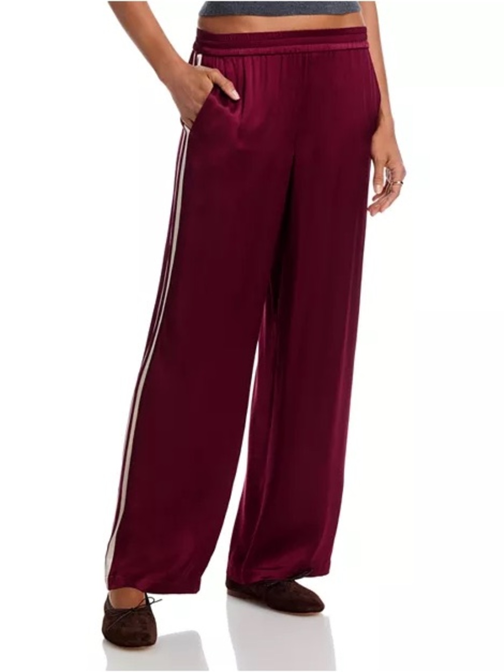 Rails Satin Joggers in Deep Burgundy